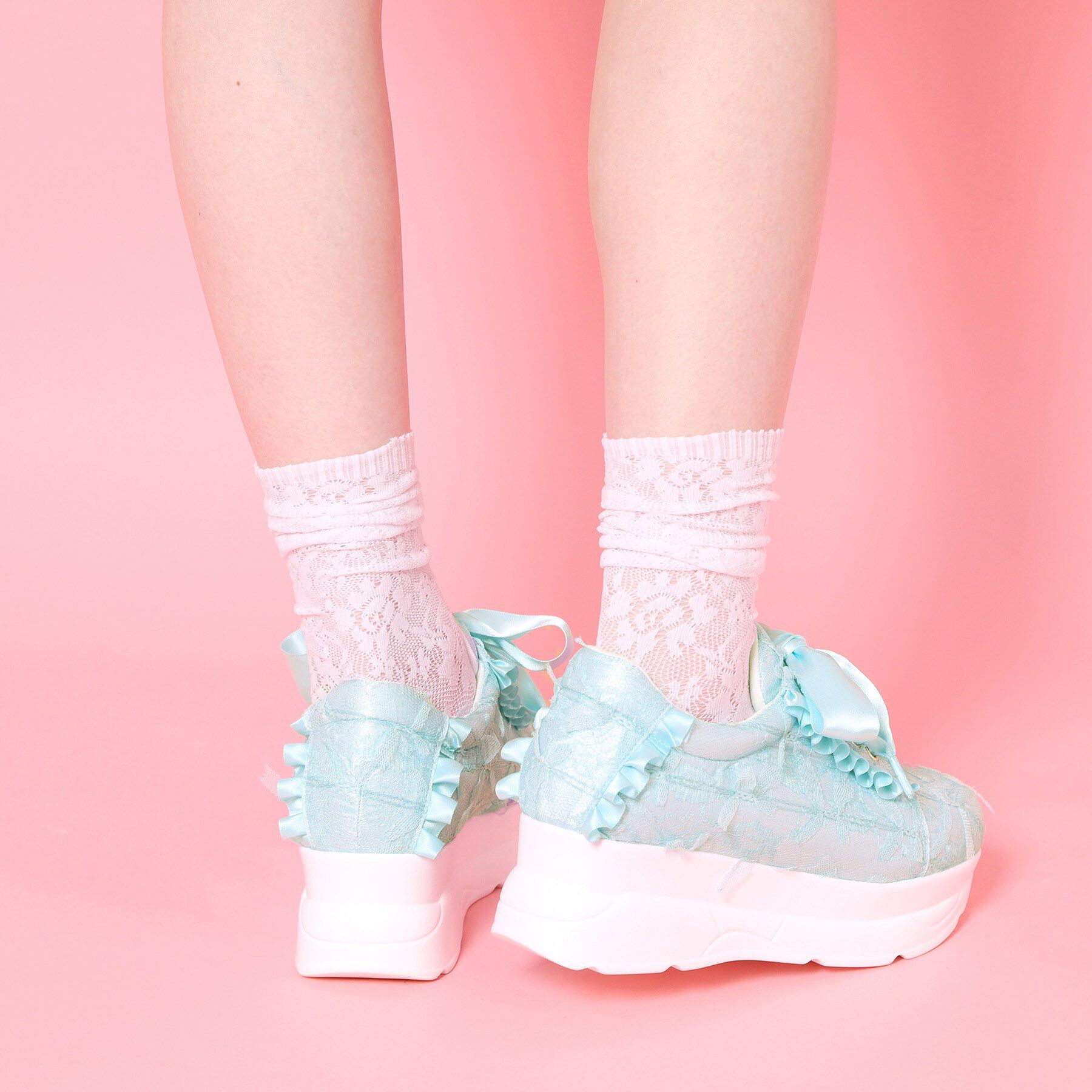 csT&P「厚底ガーリーリボンレーススニーカー」|スニーカー|