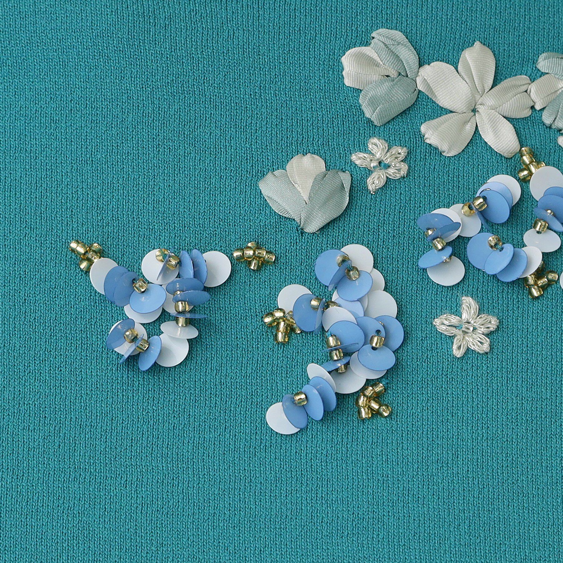 SunaUna「【SS～Lサイズ展開／スパンコール・ビジュー・刺繍】クラフトニット」|ニット・セーター|