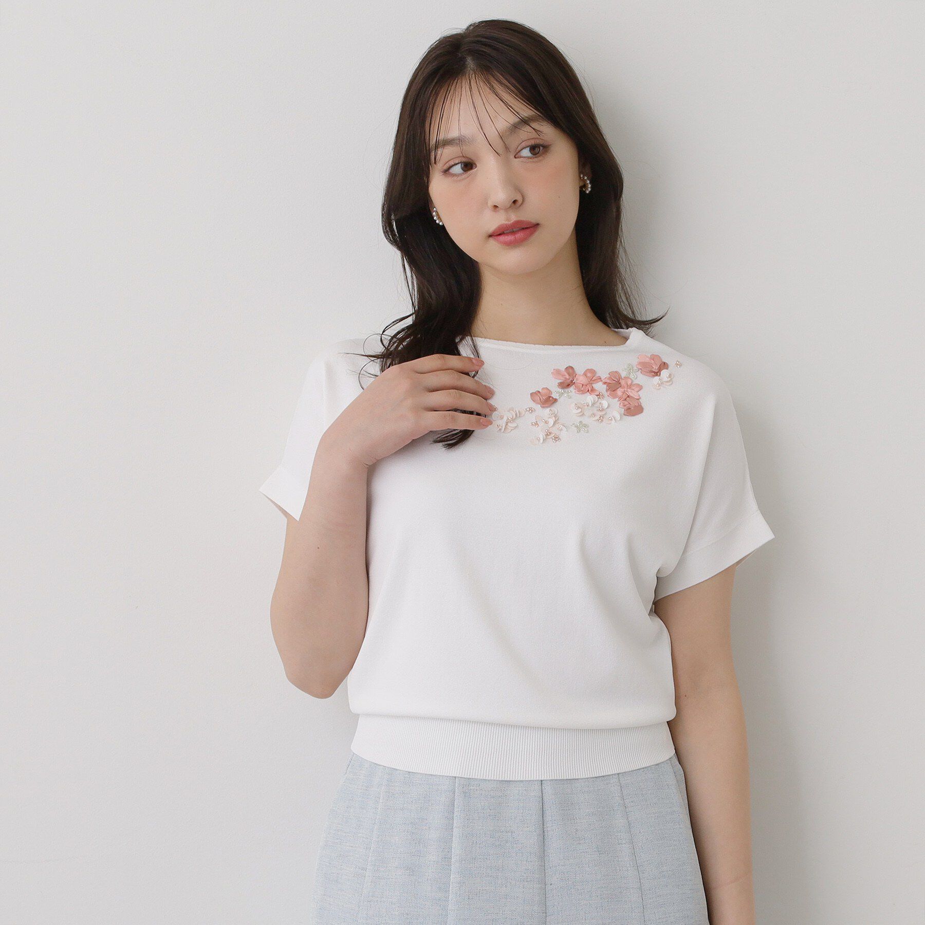 SunaUna「【SS～Lサイズ展開／スパンコール・ビジュー・刺繍】クラフトニット」|ニット・セーター|