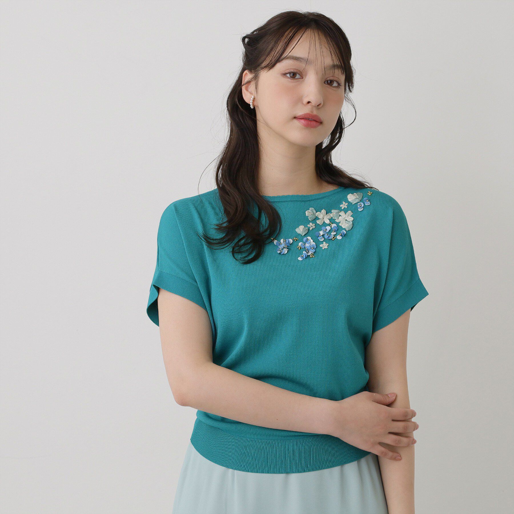 SunaUna「【SS～Lサイズ展開／スパンコール・ビジュー・刺繍】クラフトニット」|ニット・セーター|