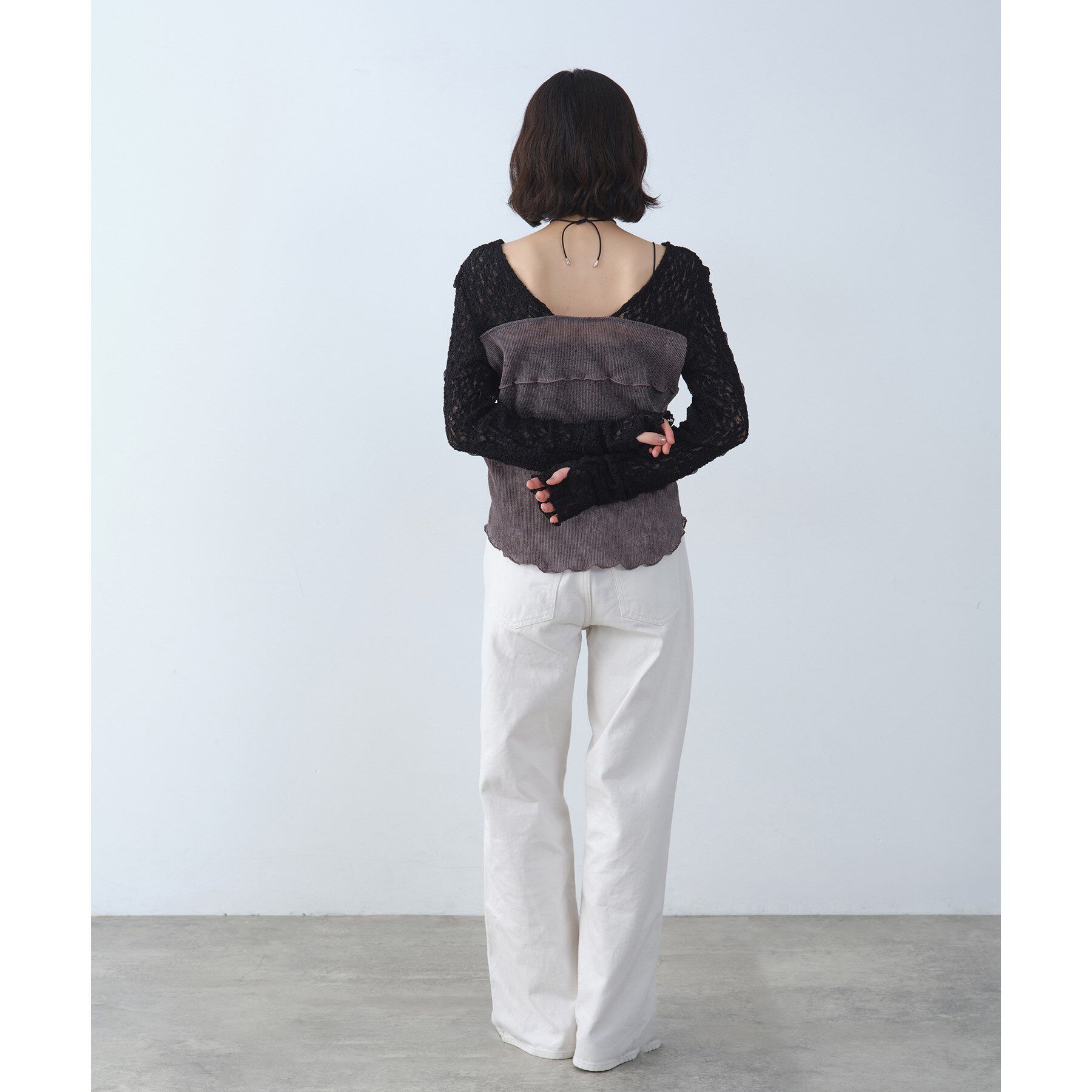 CODE A「【Re】sensual lace sheer top」|Tシャツ・カットソー|
