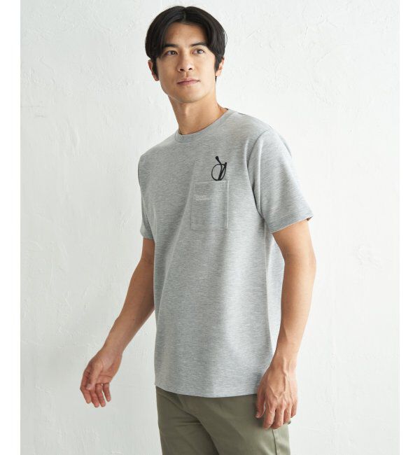 ikka「冷感ポンチメガネ刺繍ポケT」|Tシャツ・カットソー|