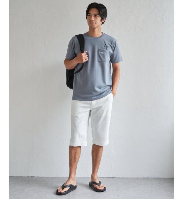 ikka「冷感ポンチメガネ刺繍ポケT」|Tシャツ・カットソー|