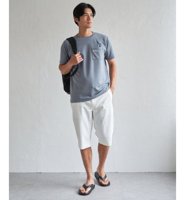 ikka「冷感ポンチメガネ刺繍ポケT」|Tシャツ・カットソー|