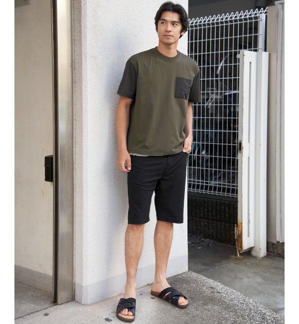 ikka「冷感異素材コンビTシャツ」|Tシャツ・カットソー|