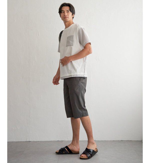 ikka「冷感異素材コンビTシャツ」|Tシャツ・カットソー|