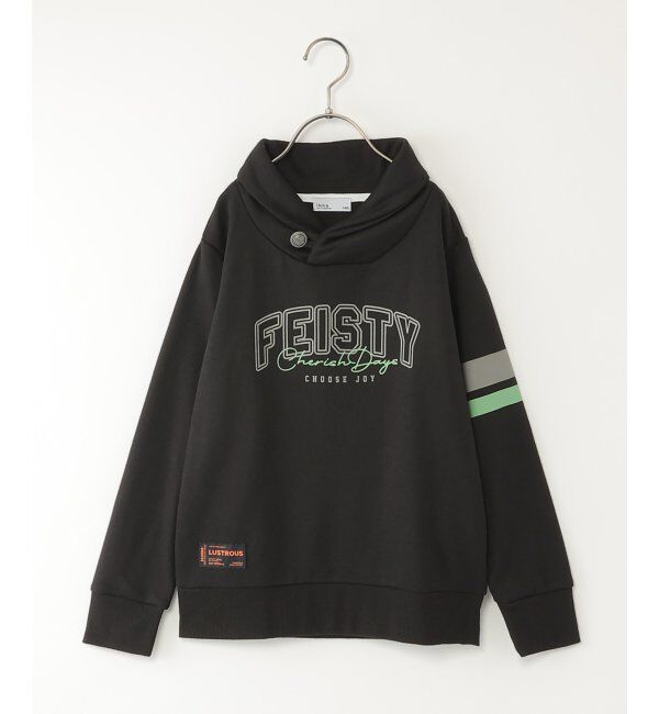ikka kids「コンチョショール襟ロゴトレーナー（120~160cm）」|Tシャツ・カットソー|ブラック