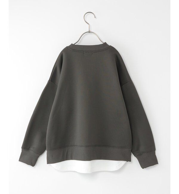 ikka kids「裏起毛レイヤードワッペントレーナー（120~160cm）」|Tシャツ・カットソー|
