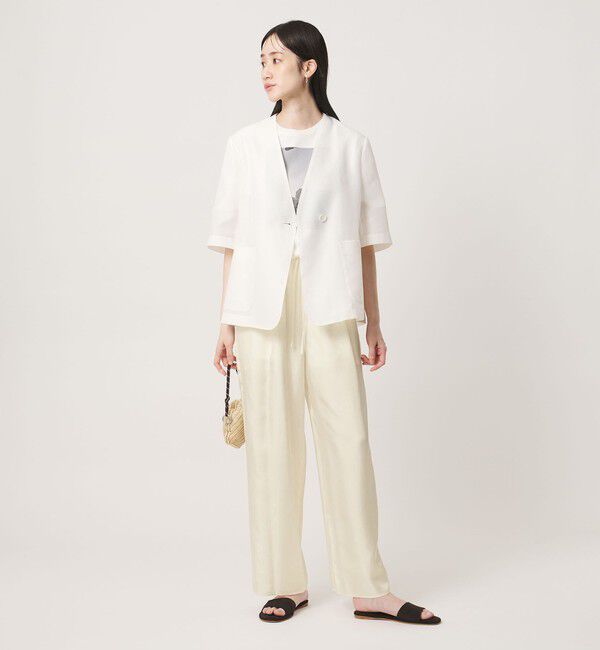 UNITED ARROWS「シルクライク イージーパンツ」|チノ|