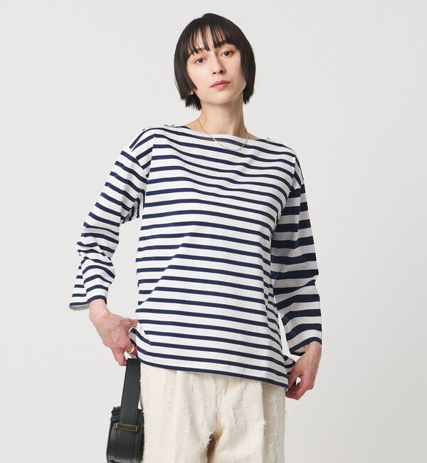 UNITED ARROWS「8分袖 イレギュラー ボーダー カットソー」|Tシャツ・カットソー|