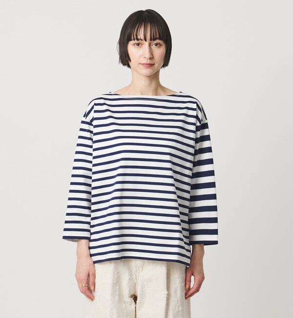 UNITED ARROWS「8分袖 イレギュラー ボーダー カットソー」|Tシャツ・カットソー|