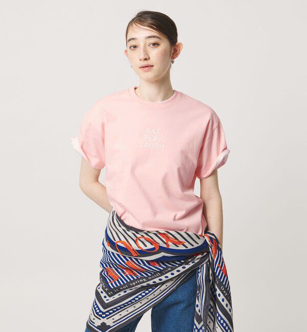 UNITED ARROWS「【別注】＜HANDTEX＞Tシャツ ‐3TIPS‐」|Tシャツ・カットソー|LT.PINK