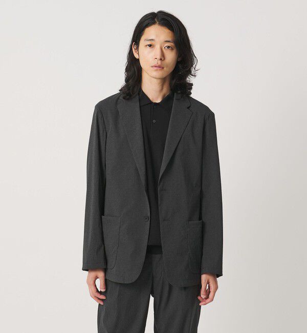 UNITED ARROWS「ウェザーコンフォート メランジ シングル 2ボタン ジャケット 撥水 ヨコストレッチ」|テーラードジャケット|DK.GRAY