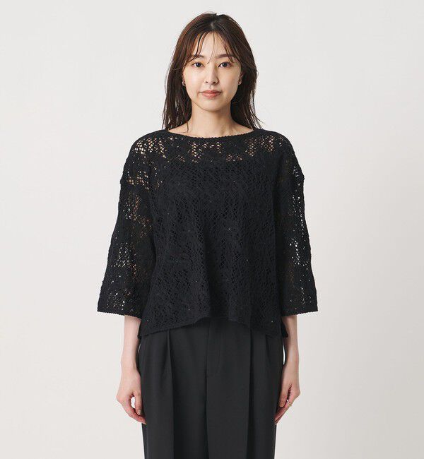 UNITED ARROWS「スパンコール エンブロイダリー プルオーバー ニット ‐ウォッシャブル‐」|ニット・セーター|