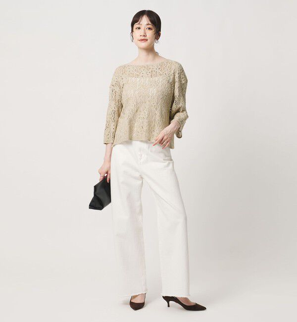 UNITED ARROWS「スパンコール エンブロイダリー プルオーバー ニット ‐ウォッシャブル‐」|ニット・セーター|