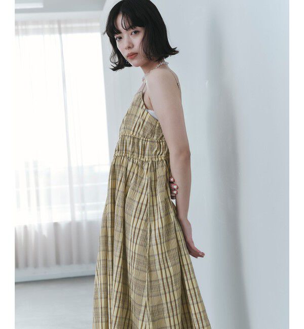 EMMEL REFINES「＜EMMEL REFINES＞EM ビッグチェック キャミワンピース」|ワンピース|