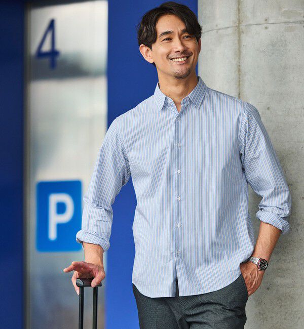 UNITED ARROWS green label relaxing「【WEB限定】JUST fit JAMES FABRC パターン 長袖 シャツ」|シャツ・ブラウス|COBALT