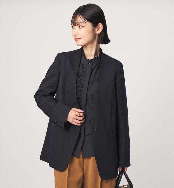 UNITED ARROWS green label relaxing「フリル ディテール ブラウス マシンウォッシャブル UVカット」|シャツ・ブラウス|
