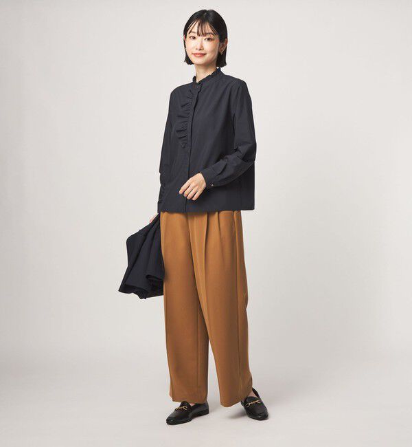 UNITED ARROWS green label relaxing「フリル ディテール ブラウス マシンウォッシャブル UVカット」|シャツ・ブラウス|