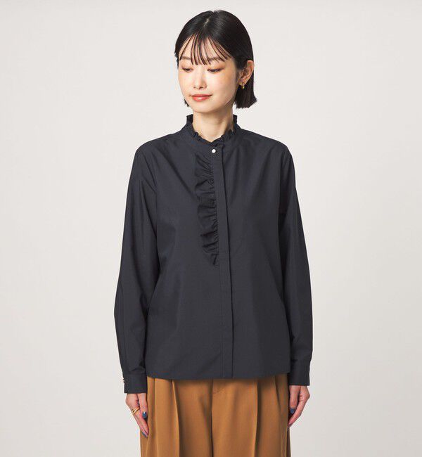 UNITED ARROWS green label relaxing「フリル ディテール ブラウス マシンウォッシャブル UVカット」|シャツ・ブラウス|