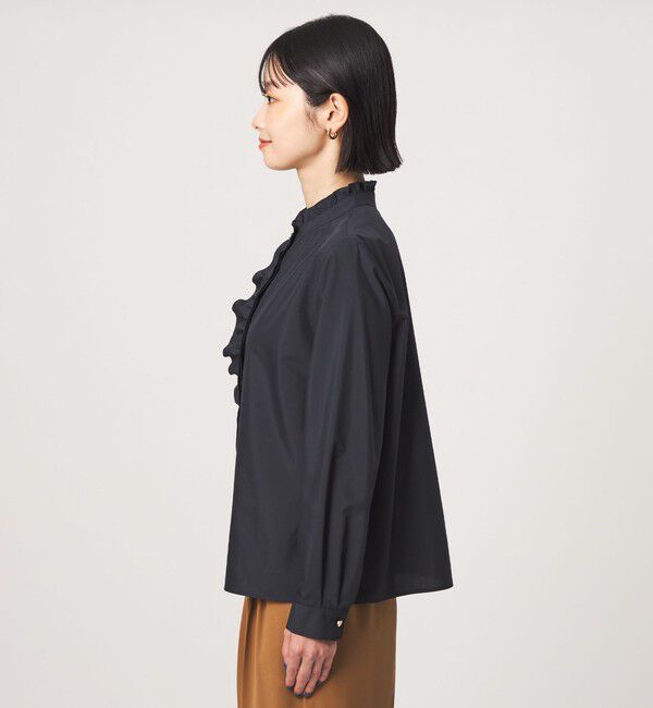 UNITED ARROWS green label relaxing「フリル ディテール ブラウス マシンウォッシャブル UVカット」|シャツ・ブラウス|