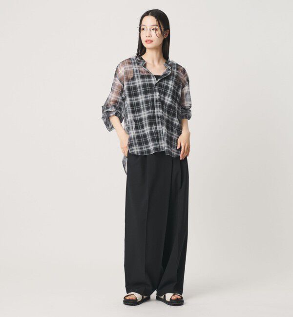 BEAUTY&YOUTH UNITED ARROWS「【WEB限定】オンブレーチェック シアーバンドカラーシャツ ウォッシャブル」|シャツ・ブラウス|