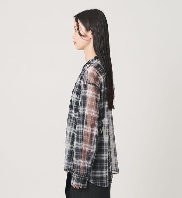 BEAUTY&YOUTH UNITED ARROWS「【WEB限定】オンブレーチェック シアーバンドカラーシャツ ウォッシャブル」|シャツ・ブラウス|