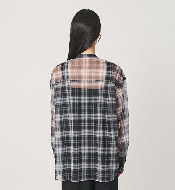 BEAUTY&YOUTH UNITED ARROWS「【WEB限定】オンブレーチェック シアーバンドカラーシャツ ウォッシャブル」|シャツ・ブラウス|