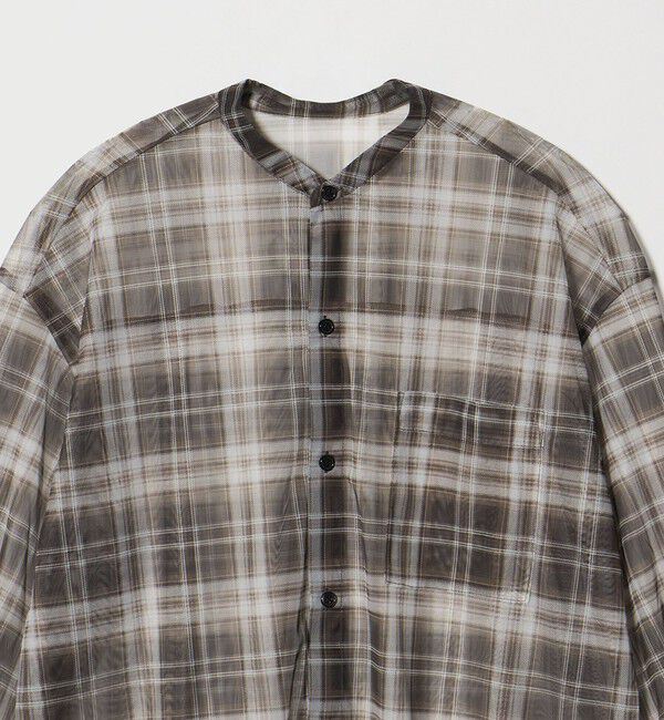 BEAUTY&YOUTH UNITED ARROWS「【WEB限定】オンブレーチェック シアーバンドカラーシャツ ウォッシャブル」|シャツ・ブラウス|