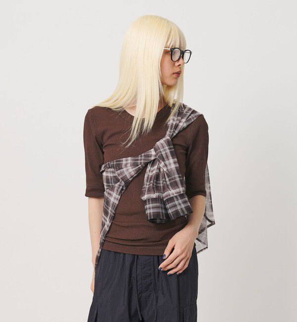 BEAUTY&YOUTH UNITED ARROWS「【WEB限定】オンブレーチェック シアーバンドカラーシャツ ウォッシャブル」|シャツ・ブラウス|
