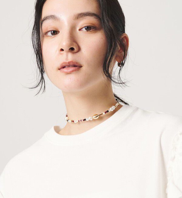BEAUTY&YOUTH UNITED ARROWS「パールモチーフ&times;ミックスビーズ チョーカー」|ネックレス|