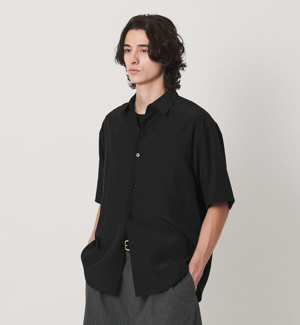 BEAUTY&YOUTH UNITED ARROWS「シーン ナイロン レギュラー シャツ GRANDE型」|シャツ・ブラウス|BLACK