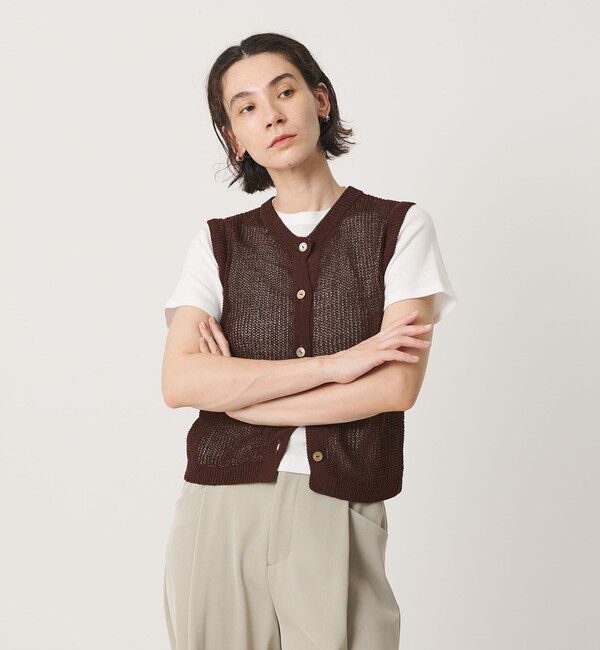 BEAUTY&YOUTH UNITED ARROWS「フロントボタン ノースリーブニット プルオーバー」|ベスト・ジレ|DK.BROWN
