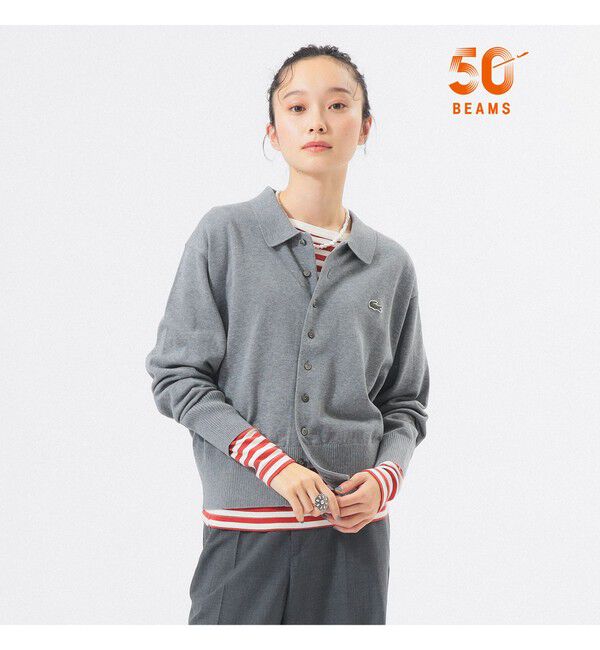 BEAMSBOY「【別注】LACOSTE / ポロ カーディガン」|ニット・セーター|5HI_ROC_CHINE
