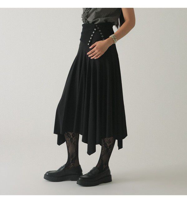 Ray BEAMS 「イレギュラー ヘム カット スカート」|スカート|BLACK
