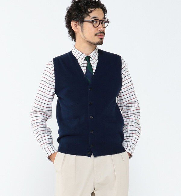 BEAMS PLUS「BEAMS PLUS / Button Knit Vest Solid」|ニット・セーター|