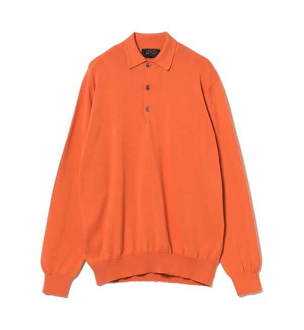 BEAMS「【別注】WILLIAM LOCKIE / Knit Polo 21G Cotton」|ポロシャツ|Burnt_Orange(757)