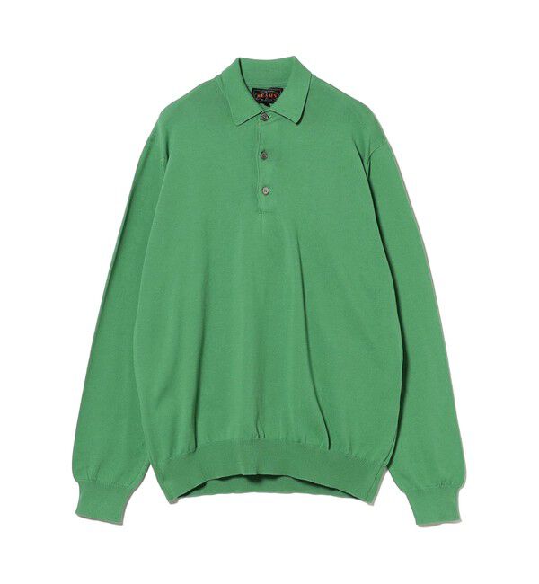 BEAMS「【別注】WILLIAM LOCKIE / Knit Polo 21G Cotton」|ポロシャツ|Pele_Green(4490)
