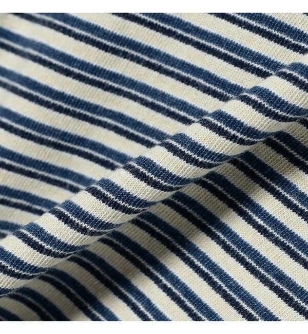 BEAMS PLUS「BEAMS PLUS｜Pocket Tee Indigo Stripe｜ポケットT｜大人カジュアル」|Tシャツ・カットソー|