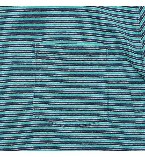 BEAMS PLUS「BEAMS PLUS｜Pocket Tee Indigo Stripe｜ポケットT｜大人カジュアル」|Tシャツ・カットソー|