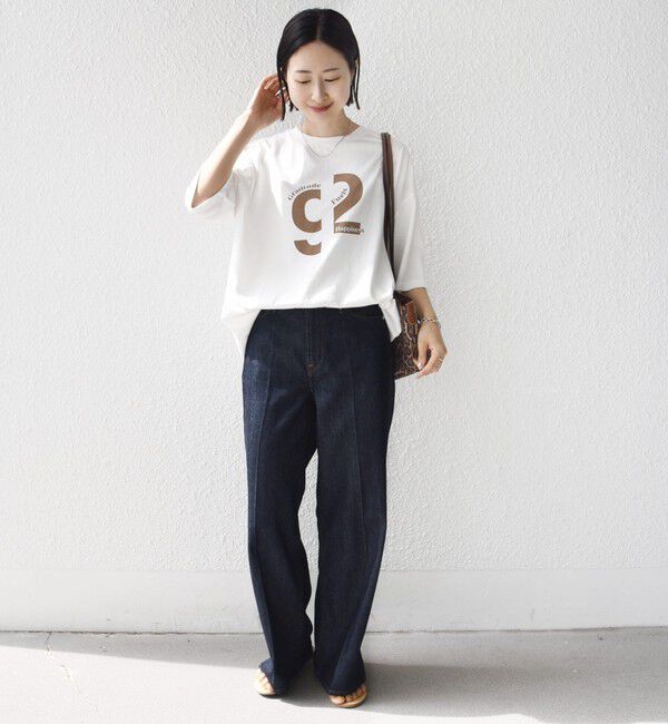 SHIPS for women「【SHIPS別注】81BRANCA:ロゴ 5分袖 TEE」|Tシャツ・カットソー|