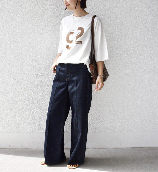 SHIPS for women「【SHIPS別注】81BRANCA:ロゴ 5分袖 TEE」|Tシャツ・カットソー|