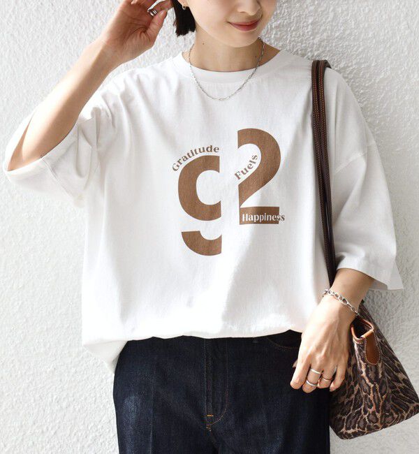 SHIPS for women「【SHIPS別注】81BRANCA:ロゴ 5分袖 TEE」|Tシャツ・カットソー|