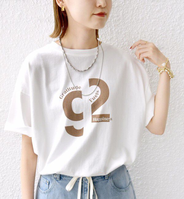 SHIPS for women「【SHIPS別注】81BRANCA:ロゴ 5分袖 TEE」|Tシャツ・カットソー|