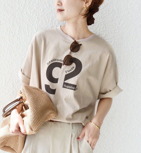 SHIPS for women「【SHIPS別注】81BRANCA:ロゴ 5分袖 TEE」|Tシャツ・カットソー|