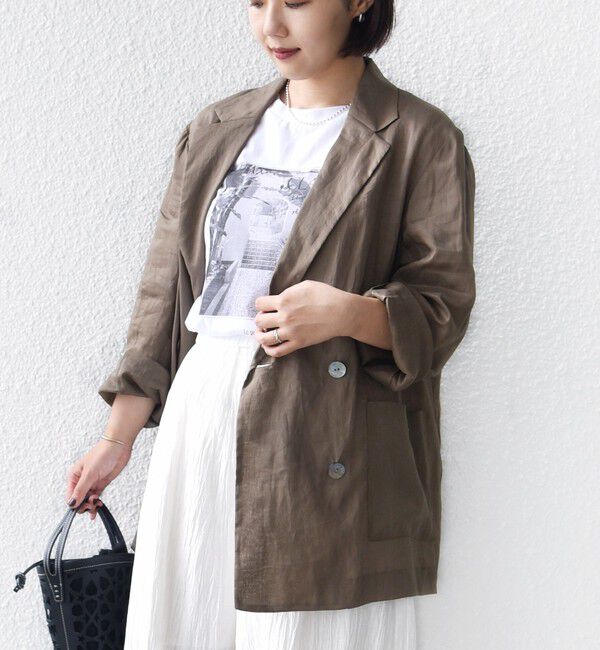 SHIPS for women「〈手洗い可能〉ラミー 4 ジャケット 26SS」|テーラードジャケット|カーキ