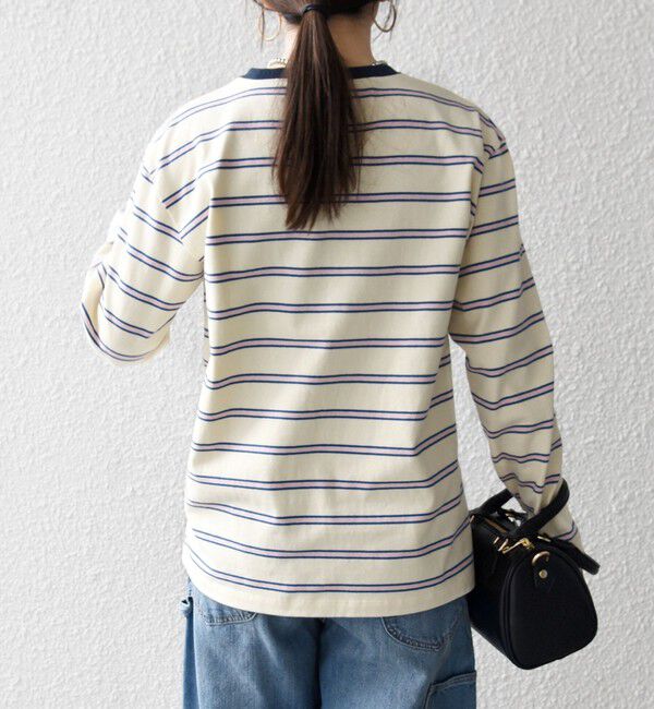 SHIPS any「SHIPS any:〈洗濯機可能〉マルチボーダー リンガー ロンTEE」|Tシャツ・カットソー|