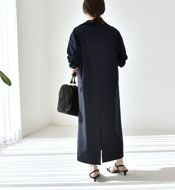 quaranciel「quaranciel:〈洗濯機可能〉Vネック スキッパー ロング シャツ ワンピース」|ワンピース|