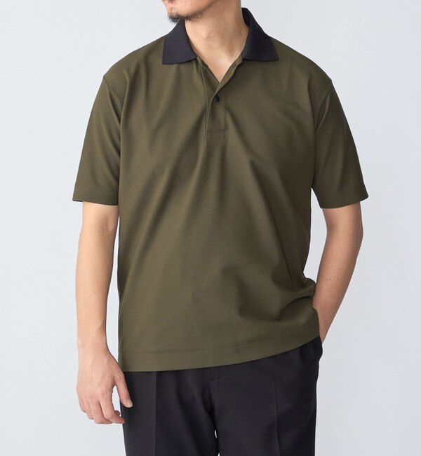 SHIPS「SHIPS:〈洗濯機可能〉FIELD SENSOR(R) ショート スリーブ ポロシャツ(セットアップ対応)」|Tシャツ・カットソー|オリーブ