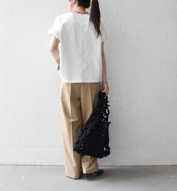 SHIPS any「SHIPS any:〈多機能/洗濯機可能〉マルチファンクション ギャザー スリーブ TEE」|Tシャツ・カットソー|